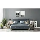 MOIRA DOUBLE SIZE CHARCOAL FABRIC BED SCANDI STYLE
