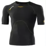 SUPER SALE | SKINS A400 MEN'S COMPRESSION SHORT SLEEVE TOP (BLACK/YELLOW)