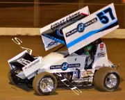 KYLE LARSON #57 PLAN B SALES SPRINT CAR RACING ON TRACK 8X10 GLOSSY PHOTO #3