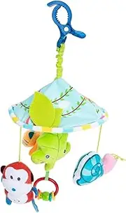 Hanging Rattle Soft Animal Sensory Stroller for Early Development Lightweight Canvas Bright Colors Easy to Attach