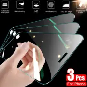 3 Pcs Clear Tempered Glass Screen Film For iPhone 15 14 Pro Max 13 12 11 XS XR 8
