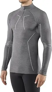 [FALKE] Men's Wool Tech. Zip Long Sleeve Base Layer Top - Merino Wool Blend, Multiple Colours, Sizes S-XXL, 1 Piece - for Hiking, Trekking, ski, Snowboarding: Warm, Breathable, Quick Dry