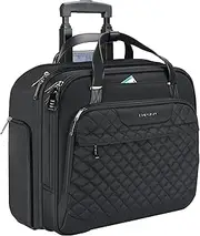 EMPSIGN Rolling Laptop Bag Women with Wheels, Rolling Briefcase for Women Fits Up to 15.6 Inch Laptop Briefcase on Wheels, Water-Repellent Overnight Rolling Computer Bag with RFID Pockets