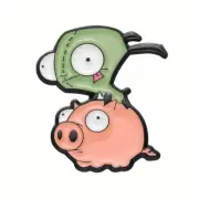 Invader Zim Animated TV Series Gir on Pig Figure Metal Enamel Pin NEW UNUSED