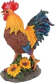 Decorative Rooster Statue Model - Outdoor Garden Courtyard Decor Art Sculpture Ornament, Home Patio Farm Animal Craft(Rooster)