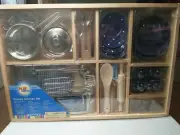 Play Circle Deluxe Kitchen Set (Stainless Steel, Porcelain, Wood.) By Battat