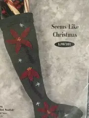 Seems Like Christmas Stocking Wool Applique Kit NIP 5.5x15 Wool N Whimsy