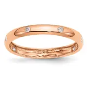 14k Rose Gold 6-stone Real Diamond Band