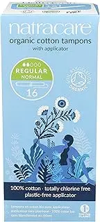 Natracare Organic All Cotton Tampons, Regular with Applicator, 16 Count boxes (Pack of 12)