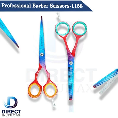 Professional Hair Cutting & Thinning Scissors Barber Hairdressing Salon Set 2Pcs