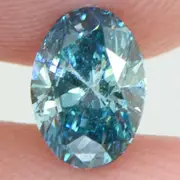 Oval Shape Diamond Fancy Blue Color Loose Real VS2 Natural Enhanced 0.50 Carat