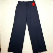 Spanx Womens Perfect Pant Wide Leg Ponte Knit Navy Blue Large Comfy Casual NWT