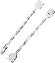 Beaupretty Skincare Essentials: 2pcs Blackhead Shovel Facial Scrubber Makeup Spatula Stainless Steel Pore Cleaner