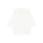 [Sea] Sea Lace-collar Tie-front Dress M WHITE