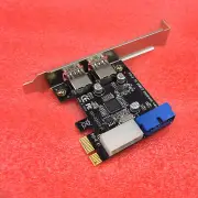 2 Ports PCI Express USB 3.0 Front Panel with 4-Pin & 20 Pin Control Card Adapter