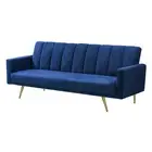 Levede Sofa Bed Convertible Velvet Lounge Recliner Couch Sleeper 3 Seater Blue p