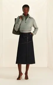 [Victoria Beckham] Half Zip Milano Cashmere Sweater