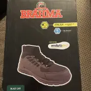 BRAHMA - SIZE: 7 - Black Blast Off Steel Toe Slip Resistant Work Boots - NEW!