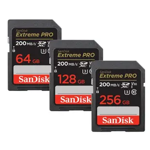 SanDisk Extreme Pro SDXC U3 V30 64G 128G 256G 200MB 記憶卡 公司貨