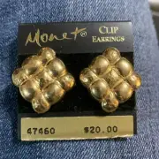 NEW OLD STOCK MONET GOLD TONE CLIP ON EARRINGS