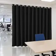 Room Divider Curtain Black Privacy Curtains Room Partition for Living Room Home Theatre Conference Room Extra Wide Blackout Curtain Panels Multiuse Backdrop Curtain, 15ft Wide x 8ft Tall, 1 Panel