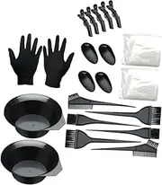 21pcs Hair Coloring Kit Set Bowl Brush Ear Protectors Clips Gloves for Styling Spa Salons Diy Coloring
