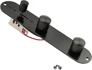 Musiclily 32mm Loaded Control Plate Pre-Wired 3-Way Control Plate with Wiring Harness for Fender Tele/Telecaster Electric Guitar,Black