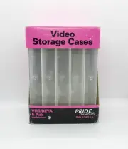 NOS VHS/BETA Video Cassette Tape Storage Case 5 Pack Pride Pro Series USA-Made