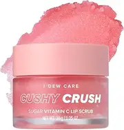 I DEW CARE Lip Scrub - Cushy Crush Sugar Vitamin C Lip Scrub, Gentle Exfoliant, Sugar Scrub for Dry and Chapped Lips, Vegan, Cruelty-Free, 1.05 oz.