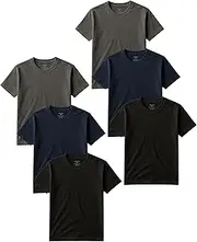 [ANDREW SCOTT] Big Man & Tall Man 6 Pack Cotton Crew Neck Short Sleeve T Shirts - Military Green & White
