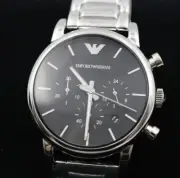 Emporio Armani Classic AR1853 Men's Chronograph Watch Silver-KS $295✅