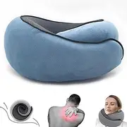 Outney™ Travel Neck Pillow, Travel Pillow for Airplanes, 2024 Chin Support 100% Pure Memory Foam Full Neck Surround Pillows for Traveling Flight Sleeping, Portable Travel Essentials (Peacock Blue)