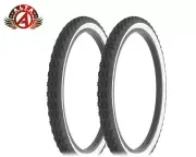 ALTA Bicycle Tire 24" x 2.125" Black/White (2) Tires Knobby Tread 24" Bicycle