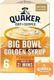 Quaker Oat So Simple Big Bowl Golden Syrup, 6 x 49.6g