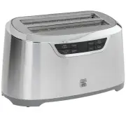 Elite 4-Slice Long Slot Toaster Silver Stainless Steel with Auto-Lift. and