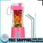 Portable Cordless Blender & 6 Blades - USB Rechargeable Juicing Cup (Pink)
