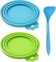 3Pcs/Set Pet Food Can Covers Lids with Spoon Universal Leak-Proof Safe Silicone Cat Food Can Covers Lids for Dog Cat Pet for Dog for