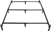 Amazon Basics Metal Bed Frame for King Size Box Spring and Mattress, 9-Leg Base, Tool-Free Easy Assembly, Black, 201 L x 193 W x 17 H cm