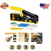 Professional RJ45 Crimping Tool Kit with 50 Cat6 Connectors & Network Tester