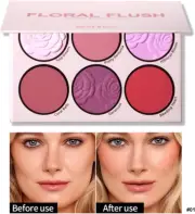 Maffick 6-Color Blush Palette,Eyeshadow Palette-Matte Pearl Finish for Diversifi