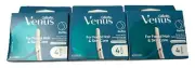 GILLETTE VENUS FACIAL HAIR & SKIN CARE RAZOR REFILLS 4 CARTRIDGES - 3 PACKS NEW