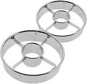 LAPYAPPE DIY Baking Tools Set of 2 Stainless Steel Doughnut Molds Versatile for Round Cakes Pastries