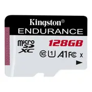 Kingston High Endurance microSDXC Memory Card - 128GB Class 10 - UHS-I - Read up to 95MB/s - Write up to 45MB/s - Designed for Dash Cameras / Security Cameras / Body Cameras [SDCE/128GB]