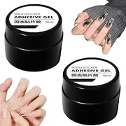 2PCS Solid Nail Glue Gel,10ml D IY Solid Nail Gel,Nail Glue for Press on Nails,Nail Glue Gel for Acrylic Nails,False Tips UV Nail Glue Extra Strong,Strong Nail Glue For For False Nail,Strong Nail Glue