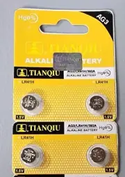 4 PCS LR41 AG3 392 LR736 Alkaline Battery 1.5V Button Cell Tianqiu EXP 2023