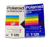 Polaroid Blank Recordable VHS/VCR Sealed Supercolor Plus & T-120 Set of 2