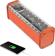 Charging Box Detachable Case,22.5W Charging Batteries Storage Case | Transparent Lightweight 2 USB Ports Cell Phone Powerbank Sleeve