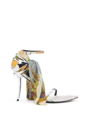[Diesel] Diesel - D-Ten & Half-Bandana stiletto sandals in satin - Sandals - Woman - Multicolor 36 Multicolor