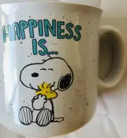 Peanuts~Snoopy & Woodstock~”HAPPINESS IS”Lg.21 Oz.~Ceramic SOUP/CUP~NEW~FAST SH.