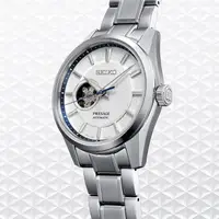 在飛比找momo購物網優惠-【SEIKO 精工】PRESAGE 新銳旭日開芯機械錶-白x